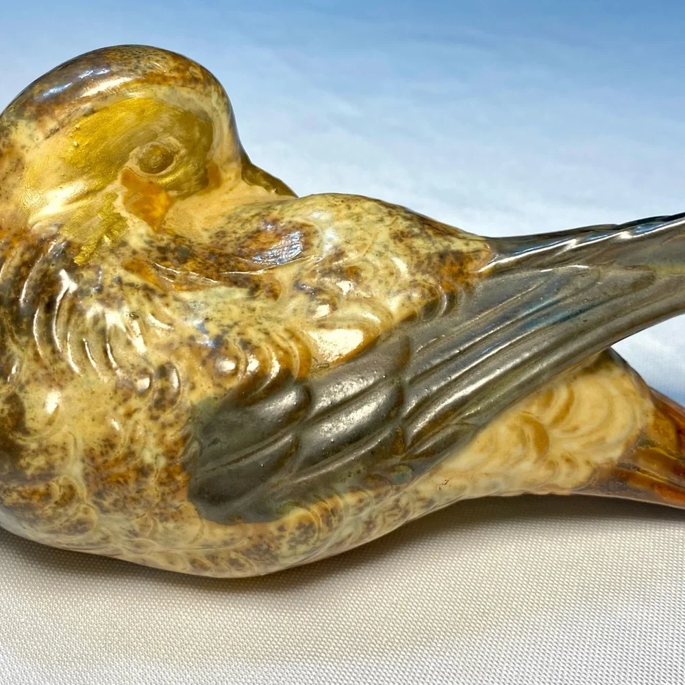 Ceramic Figurine Nesting Bird Duck 6.5”L